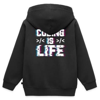 Coding is Life Programmer Coder Code - Kids Premium Organic Zip-up Hoodie - black - Back - AI Model Kid Male (0cm)