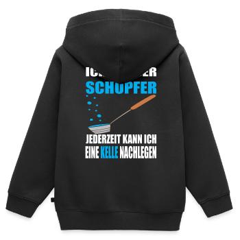 Sauna Saunieren Wellness - Kinder Premium Organic Zip Hoodie - Schwarz - Hinten - AI Model Kid Male (0cm)