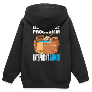 Absolutes abschalt Programm entspricht Saunen - Kinder Premium Organic Zip Hoodie - Schwarz - Hinten - AI Model Kid Male (0cm)