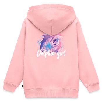 Dolphin Girl Lovers Dolphins Dolphins Dolphins - Kids Premium Organic Zip-up Hoodie - rose - Back - AI Model Kid Female (0cm)