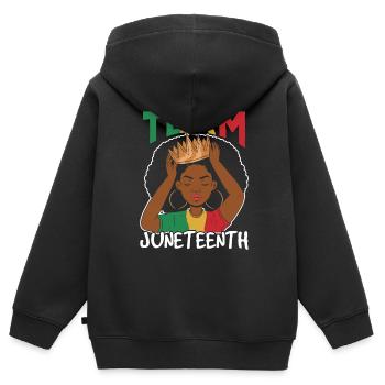 Team Juneteenth African American Black 1865 - Kinder Premium Organic Zip Hoodie - Schwarz - Hinten - AI Model Kid Male (0cm)