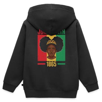 Juneteenth 1865 African American Black Afrika - Kinder Premium Organic Zip Hoodie - Schwarz - Hinten - AI Model Kid Male (0cm)