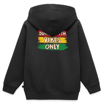 Nur Juneteenth Vibes Black 1865 African American - Kinder Premium Organic Zip Hoodie - Schwarz - Hinten - AI Model Kid Male (0cm)