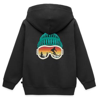 Ski Skifahrer Skibrille Skifahren Urlaub Geschenk - Kinder Premium Organic Zip Hoodie - Schwarz - Hinten - AI Model Kid Male (0cm)