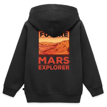 Zukünftiger Mars Erforscher Astronaut Planet - Kinder Premium Organic Zip Hoodie - Schwarz - Hinten - AI Model Kid Male (0cm)