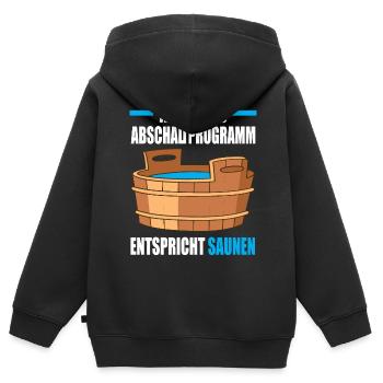 Absolutes abschalt Programm entspricht Saunen - Kinder Premium Organic Zip Hoodie - Schwarz - Hinten - AI Model Kid Male (0cm)