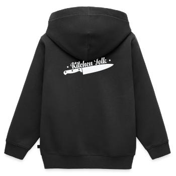 Kitchen Folk Küchenmesser Koch Hobby Essen - Kinder Premium Organic Zip Hoodie - Schwarz - Hinten - AI Model Kid Male (0cm)