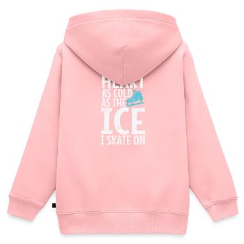 Heart as Cold as the Ice I Skate on Eisbahn - Kinder Premium Organic Zip Hoodie - Rosa - Hinten - AI Model Kid Female (0cm)