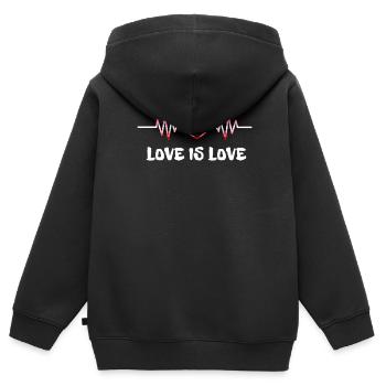 Lesbienne Lesbienne Fierté Drapeau Cadeau - Sweat Premium à capuche zippé enfant bio - noir - Dos - AI Model Kid Male (0cm)
