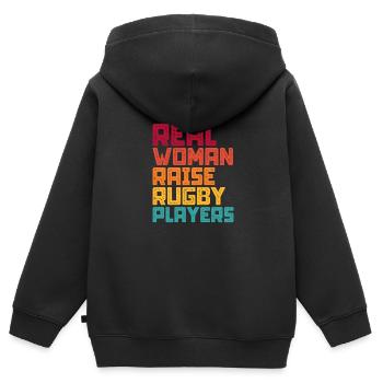 Rugby - Sweat Premium à capuche zippé enfant bio - noir - Dos - AI Model Kid Male (0cm)