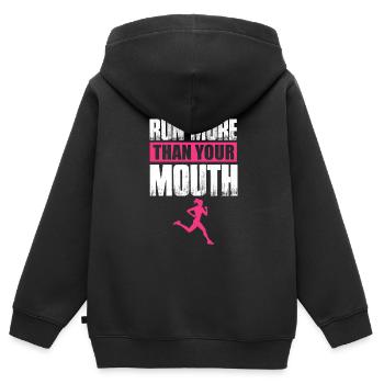 Courir - Sweat Premium à capuche zippé enfant bio - noir - Dos - AI Model Kid Male (0cm)