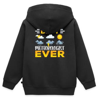 Meilleur météorologue de tous les temps profession de météorologue - Sweat Premium à capuche zippé enfant bio - noir - Dos - AI Model Kid Male (0cm)