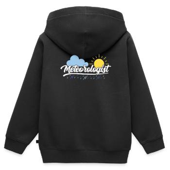 Meteorologe Beruf Wettervorhersage Meteorologie - Kinder Premium Organic Zip Hoodie - Schwarz - Hinten - AI Model Kid Male (0cm)