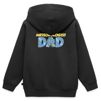 Meteorologe Papa Wettervorhersage Meteorologie - Kinder Premium Organic Zip Hoodie - Schwarz - Hinten - AI Model Kid Male (0cm)