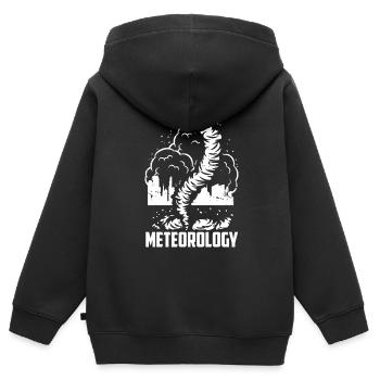Meteorologie Beruf Wettervorhersage Meteorologe - Kinder Premium Organic Zip Hoodie - Schwarz - Hinten - AI Model Kid Male (0cm)