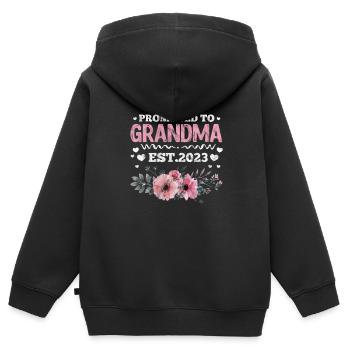 Schwangerschaft Oma - Kinder Premium Organic Zip Hoodie - Schwarz - Hinten - AI Model Kid Male (0cm)