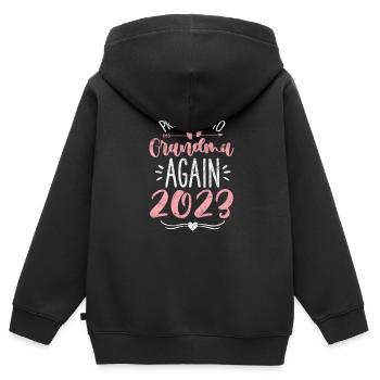 Mamie enceinte - Sweat Premium à capuche zippé enfant bio - noir - Dos - AI Model Kid Male (0cm)