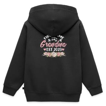 Schwangerschaft Oma - Kinder Premium Organic Zip Hoodie - Schwarz - Hinten - AI Model Kid Male (0cm)