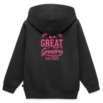 Schwangerschaft Oma - Kinder Premium Organic Zip Hoodie - Schwarz - Hinten - AI Model Kid Male (0cm)