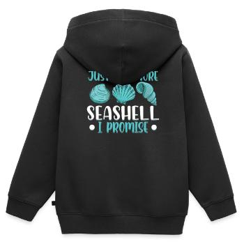 Nur Noch Eine Muschel Ich Verspreche Es Muscheln - Kinder Premium Organic Zip Hoodie - Schwarz - Hinten - AI Model Kid Male (0cm)