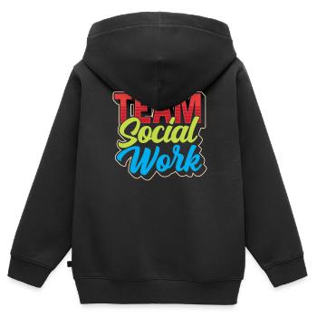 Social Work Team Social Work Social Workers - Kids Premium Organic Zip-up Hoodie - black - Back - AI Model Kid Male (0cm)
