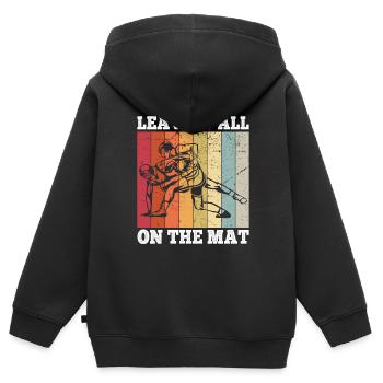 Grappling Martial Arts Wrestling - Kinder Premium Organic Zip Hoodie - Schwarz - Hinten - AI Model Kid Male (0cm)