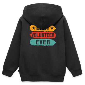 Bester Freiwilliger Aller Zeiten Beruf Freiwillig - Kinder Premium Organic Zip Hoodie - Schwarz - Hinten - AI Model Kid Male (0cm)