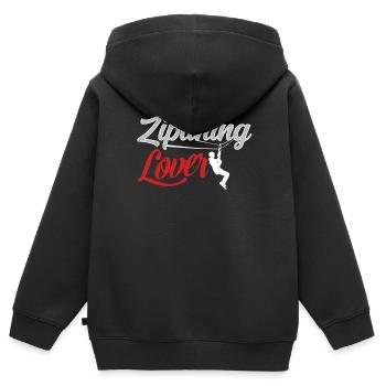 Zipline Liebhaber Seilrutsche Ziplining Sport - Kinder Premium Organic Zip Hoodie - Schwarz - Hinten - AI Model Kid Male (0cm)