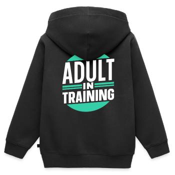 Erwachsener In Ausbildung Erwachsen Geburtstag - Kinder Premium Organic Zip Hoodie - Schwarz - Hinten - AI Model Kid Male (0cm)