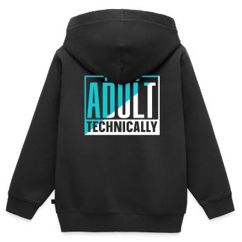 Ich Bin Ein Erwachsener Technisch Erwachsen - Kinder Premium Organic Zip Hoodie - Schwarz - Hinten - AI Model Kid Male (0cm)