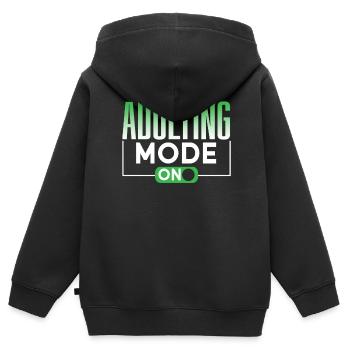 Erwachsen Werden Modus An Erwachsener Geburtstag - Kinder Premium Organic Zip Hoodie - Schwarz - Hinten - AI Model Kid Male (0cm)