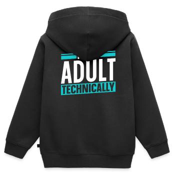 Ich Bin Ein Erwachsener Technisch Erwachsen - Kinder Premium Organic Zip Hoodie - Schwarz - Hinten - AI Model Kid Male (0cm)