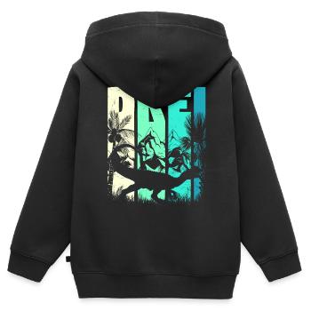 Dilophosaurus 3 Jahre Alt Junge 3. Geburtstag - Kinder Premium Organic Zip Hoodie - Schwarz - Hinten - AI Model Kid Male (0cm)