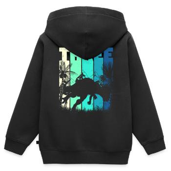 Pachycephalosaurus 3 Jahre Alt Junge 3. Geburtstag - Kinder Premium Organic Zip Hoodie - Schwarz - Hinten - AI Model Kid Male (0cm)