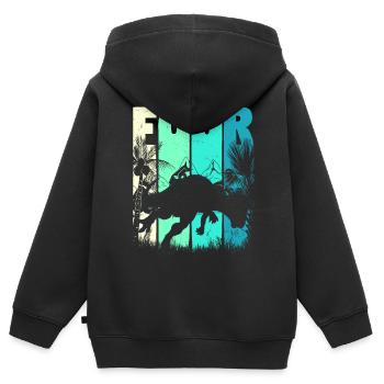 Pachycephalosaurus 4 Jahre Alt Junge 4. Geburtstag - Kinder Premium Organic Zip Hoodie - Schwarz - Hinten - AI Model Kid Male (0cm)