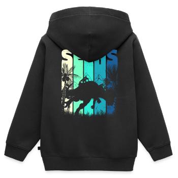 Pachycephalosaurus 6 Jahre Alt Junge 6. Geburtstag - Kinder Premium Organic Zip Hoodie - Schwarz - Hinten - AI Model Kid Male (0cm)