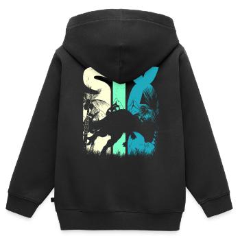Pachycephalosaurus 6 Jahre Alt Junge 6. Geburtstag - Kinder Premium Organic Zip Hoodie - Schwarz - Hinten - AI Model Kid Male (0cm)