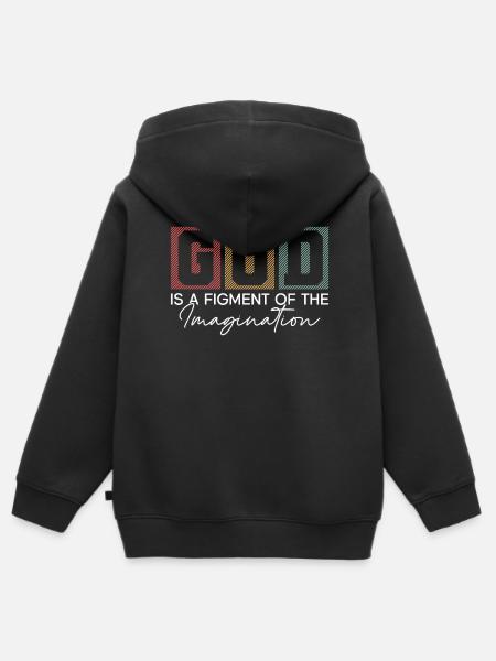God is a pipe dream - Atheist Atheism - Kids Premium Organic Zip-up Hoodie - black