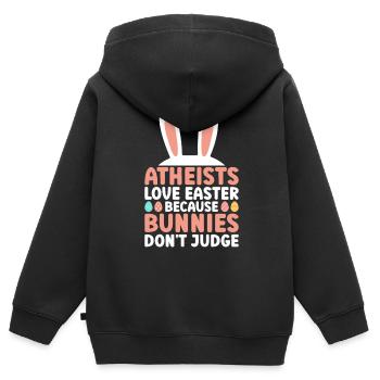 Atheist Ostern Anti Religion Anti Kirche Atheismus - Kinder Premium Organic Zip Hoodie - Schwarz - Hinten - AI Model Kid Male (0cm)