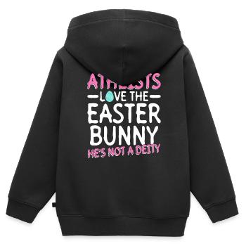 Atheist Ostern Anti Religion Anti Kirche Atheismus - Kinder Premium Organic Zip Hoodie - Schwarz - Hinten - AI Model Kid Male (0cm)