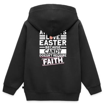 Atheist Ostern Anti Religion Anti Kirche Atheismus - Kinder Premium Organic Zip Hoodie - Schwarz - Hinten - AI Model Kid Male (0cm)