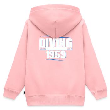 Taucher Geburtstag - Diving since July 1959 - Kinder Premium Organic Zip Hoodie - Rosa - Hinten - AI Model Kid Female (0cm)