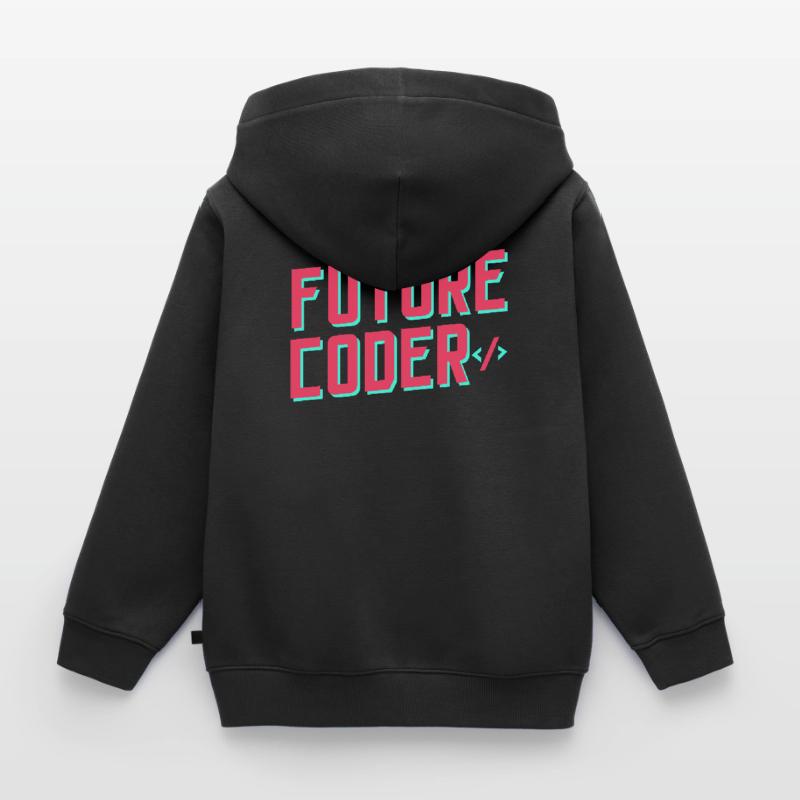 Programmeur de code de codage du futur codeur Sweat Premium à capuche zippé enfant bio