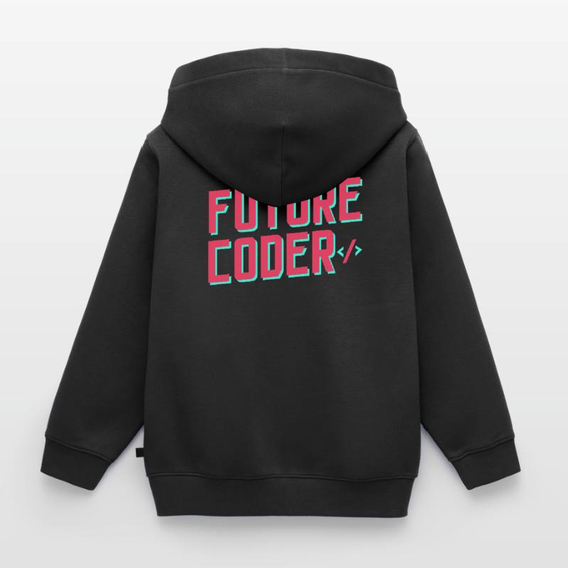 Programmeur de code de codage du futur codeur Sweat Premium à capuche zippé enfant bio