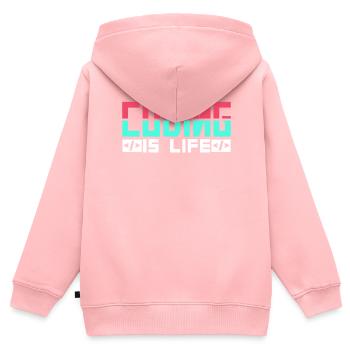 Coding Ist Leben Programmierer Coder Code - Kinder Premium Organic Zip Hoodie - Rosa - Hinten - AI Model Kid Female (0cm)