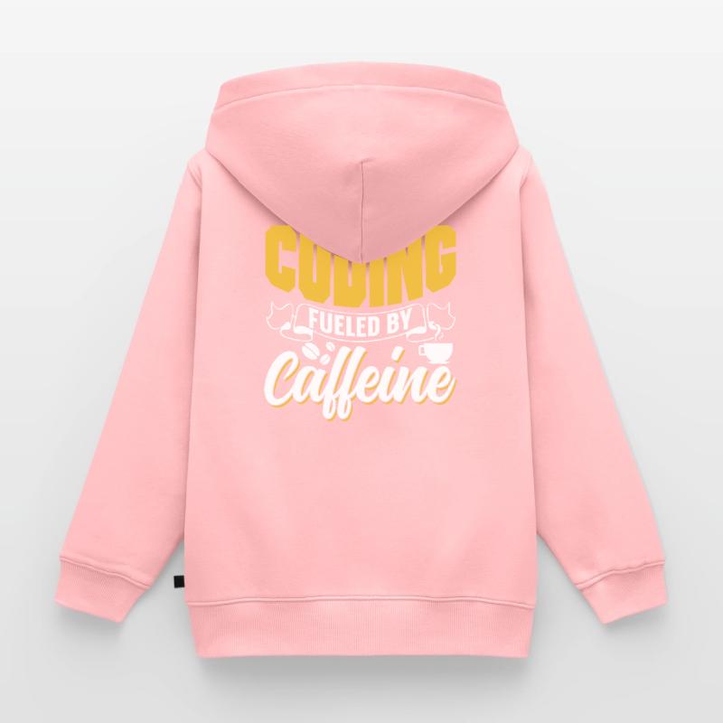 Programmieren Angetrieben Durch Koffein Coding Kinder Premium Organic Zip Hoodie