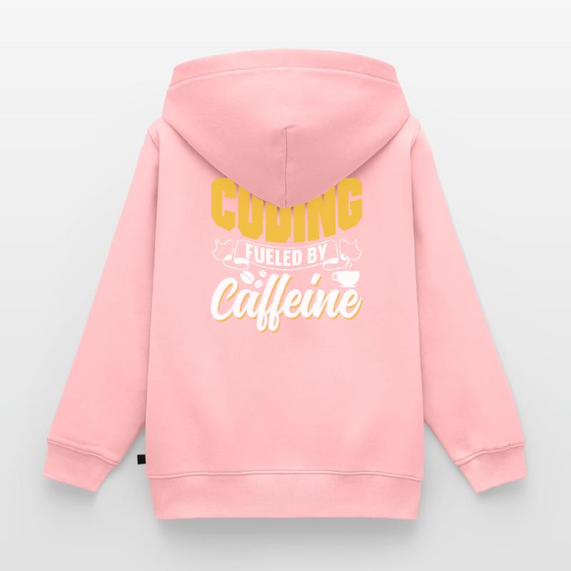 Programmieren Angetrieben Durch Koffein Coding Kinder Premium Organic Zip Hoodie