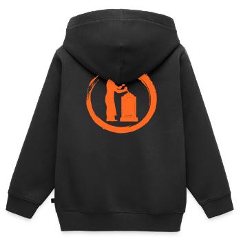 Bildhauer Handwerker Steinbildhauer Grabsteine - Kinder Premium Organic Zip Hoodie - Schwarz - Hinten - AI Model Kid Male (0cm)