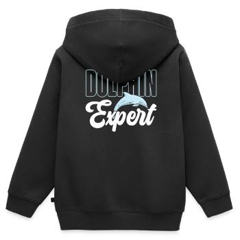 Expert Dauphin Dauphin Dauphin Amoureux des Dauphins - Sweat Premium à capuche zippé enfant bio - noir - Dos - AI Model Kid Male (0cm)