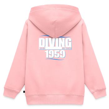 Taucher Geburtstag - Diving since October 1959 - Kinder Premium Organic Zip Hoodie - Rosa - Hinten - AI Model Kid Female (0cm)